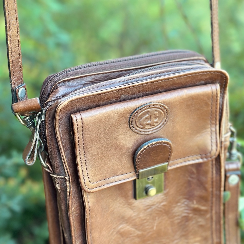 Vintage Crossbody Purse and Organizer - brown Leather - Picture 5 of 9